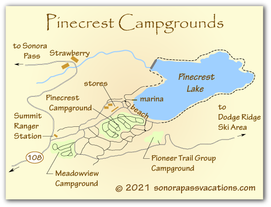 Pinecrest Lake camping, Stanislaus National Forest, California